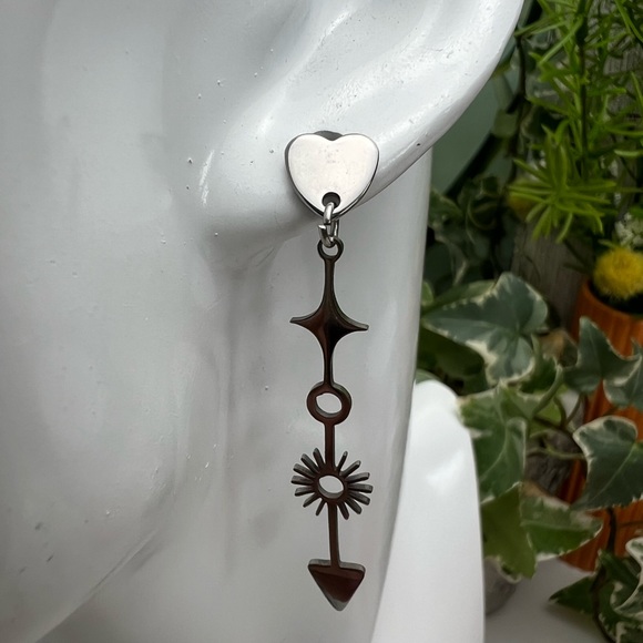 Delicate Silver Arrow Earrings - Trendy Long Dangle Earrings- Bohemian Earrings - Picture 8 of 8